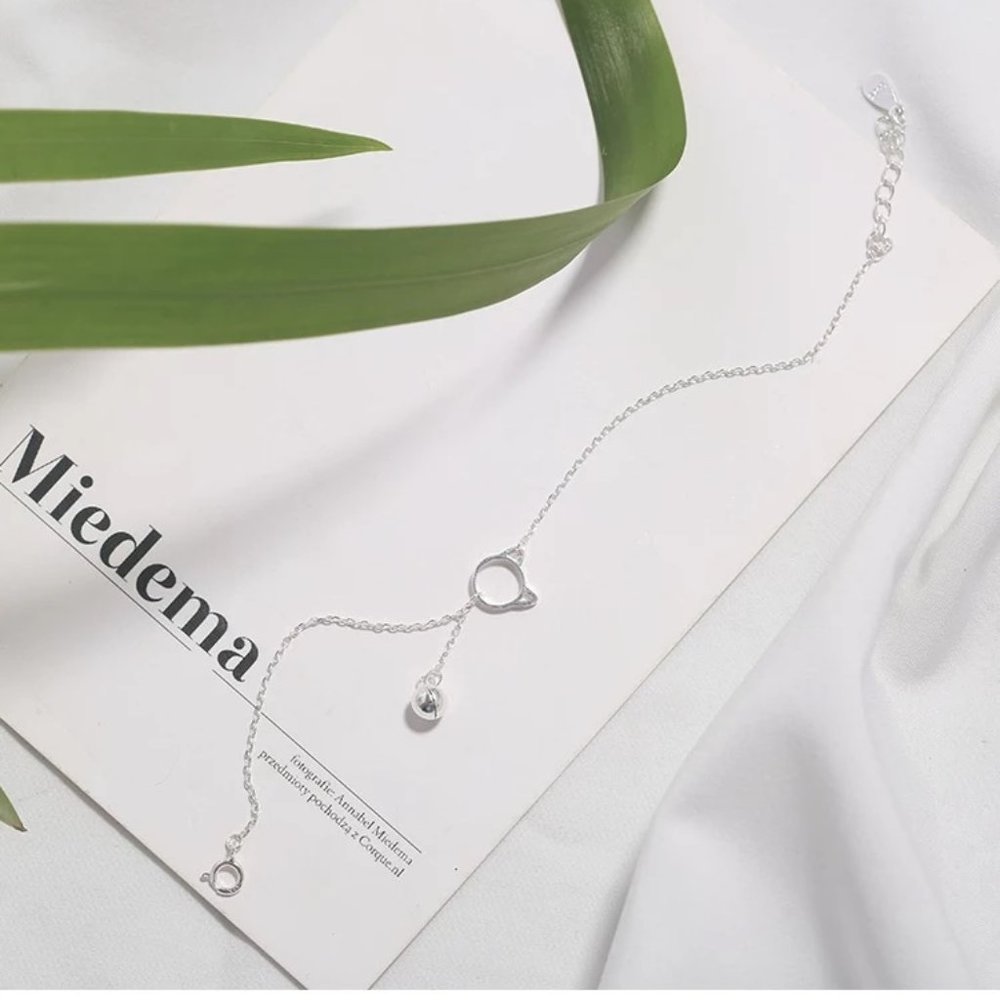 14k Gold Adorable Cat Sterling Silver Bracelet Sterling Silver - Picture 2 of 10